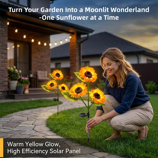 🌻Luces solares de girasol para jardín