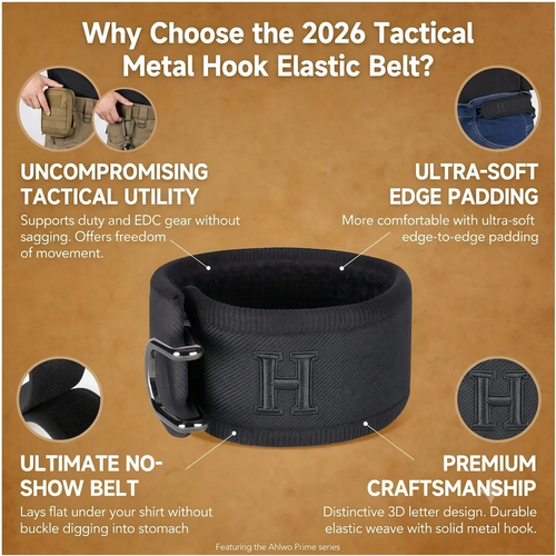 2026 Tactical Metal Hook Elastic Belt