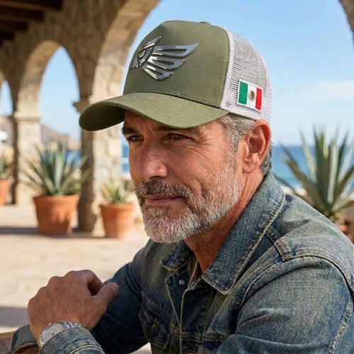 🦅 Mexican Eagle Label Trucker Hat