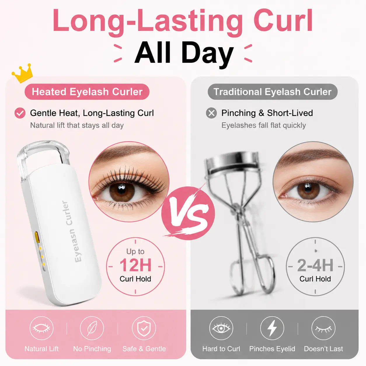 🔥LAST DAY 49% OFF-Rechargeable Electric Heated Eyelash Curler - Perfect Lash Curl in Seconds 👁️✨