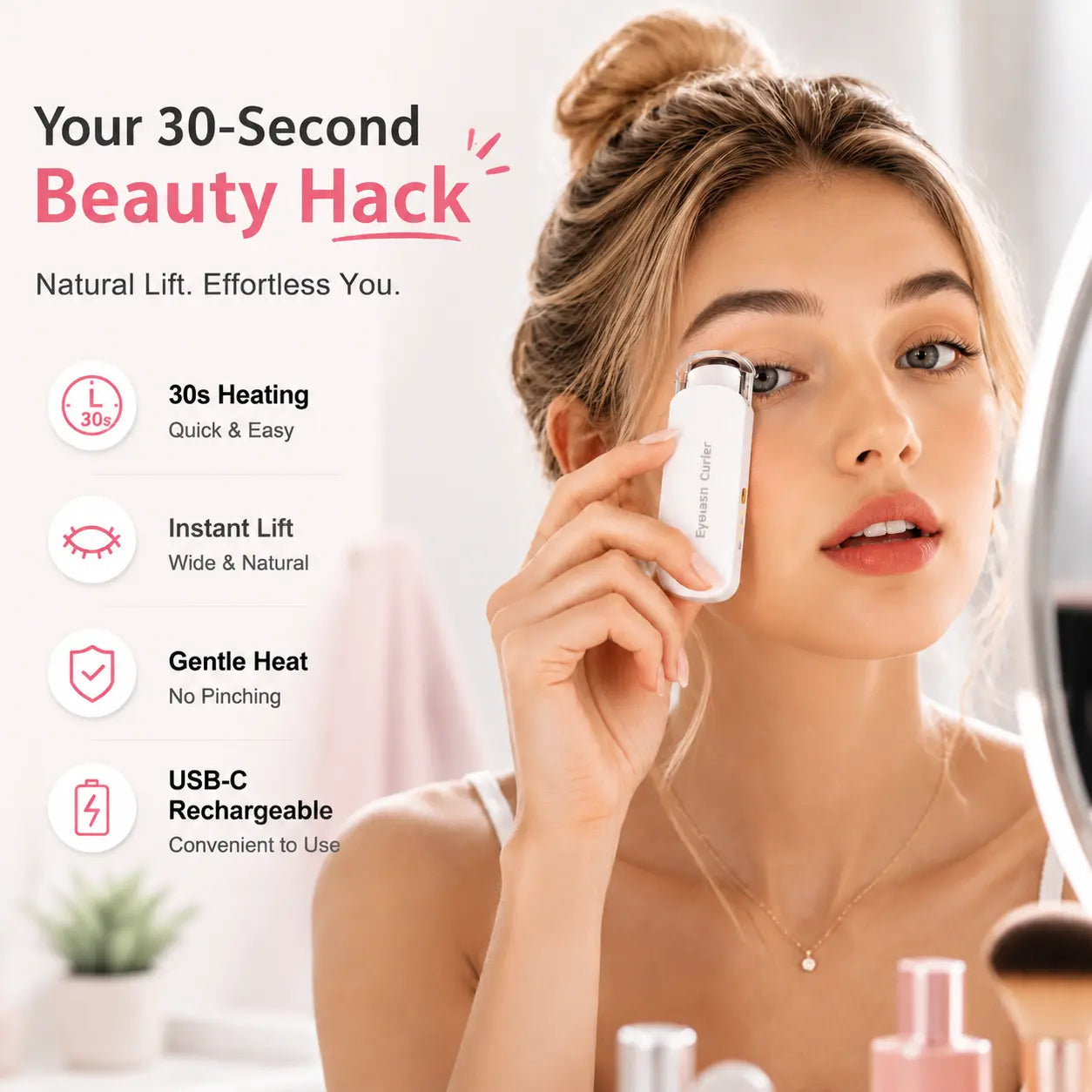 🔥LAST DAY 49% OFF-Rechargeable Electric Heated Eyelash Curler - Perfect Lash Curl in Seconds 👁️✨