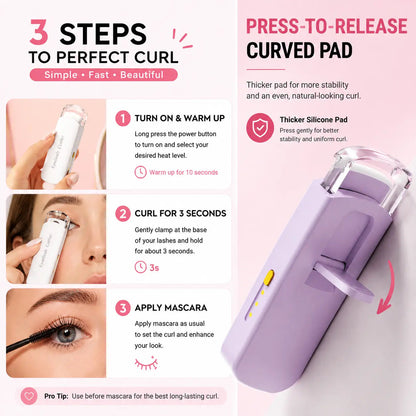 🔥LAST DAY 49% OFF-Rechargeable Electric Heated Eyelash Curler - Perfect Lash Curl in Seconds 👁️✨