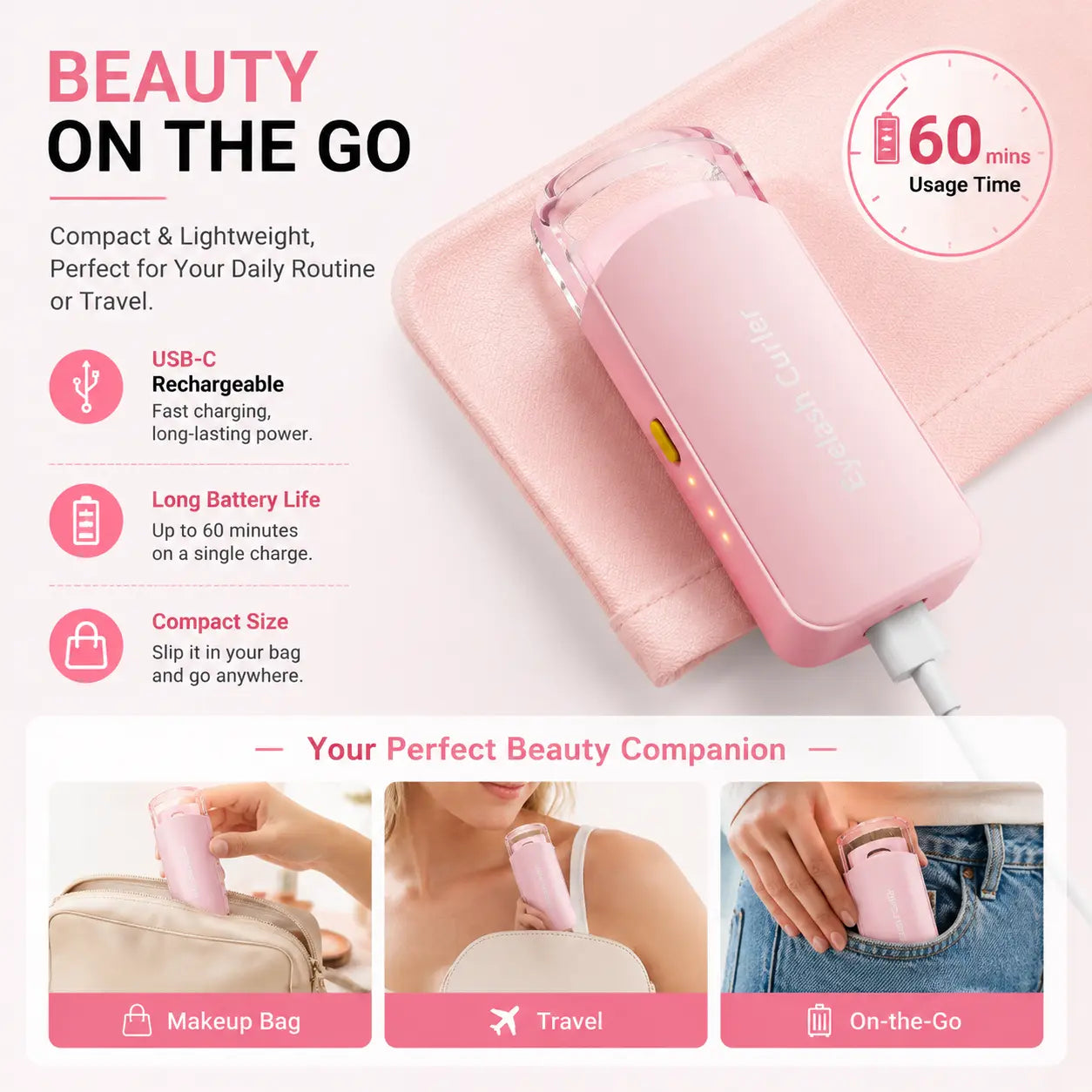 🔥LAST DAY 49% OFF-Rechargeable Electric Heated Eyelash Curler - Perfect Lash Curl in Seconds 👁️✨