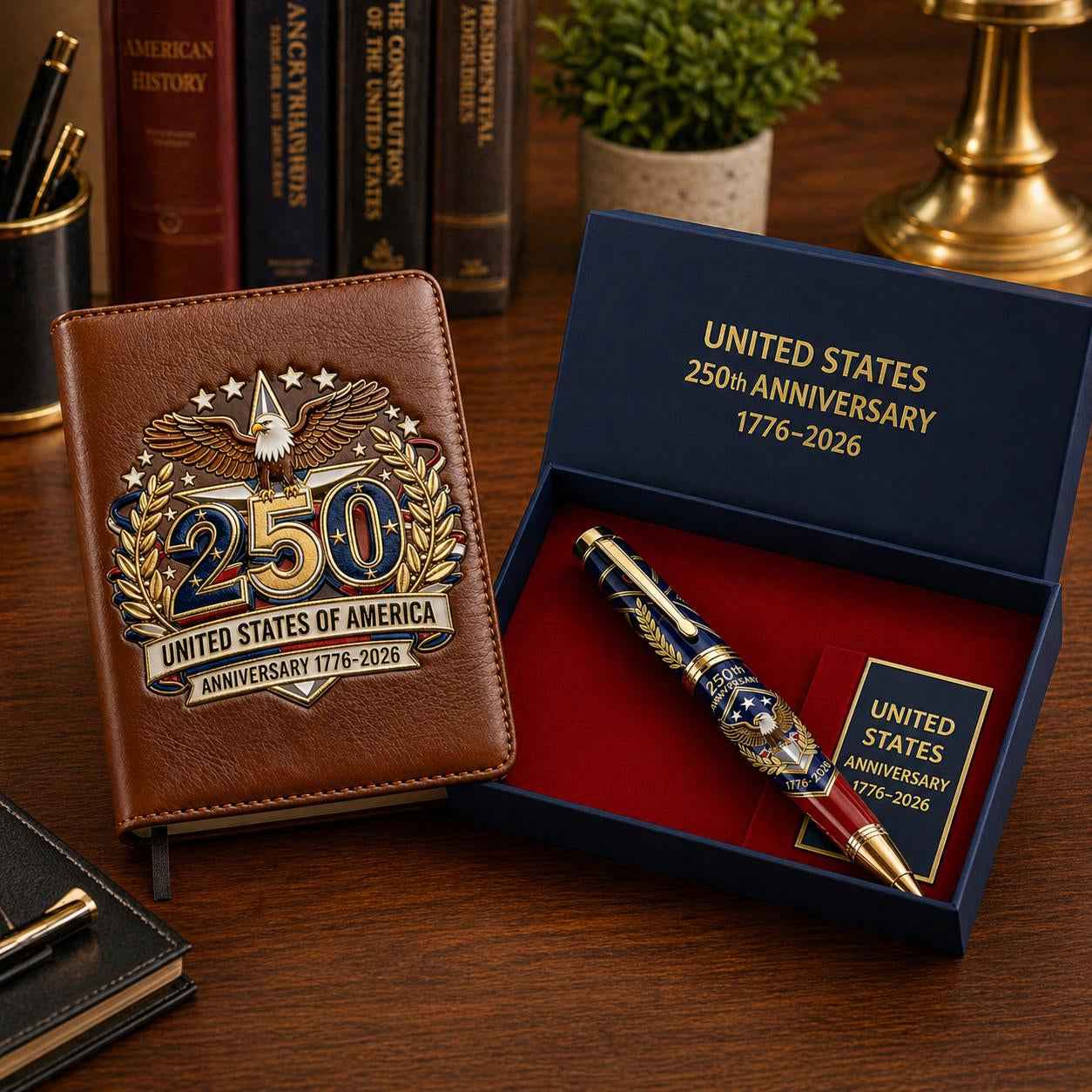 🎁USA 250th Anniversary Notebook & Pen Set, 1776-2026 Patriotic Gift