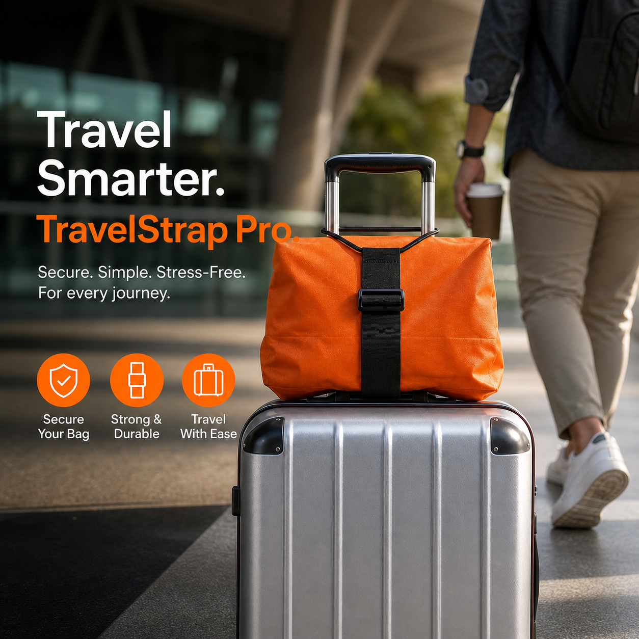 Multi-purpose, strong, adjustable luggage strap