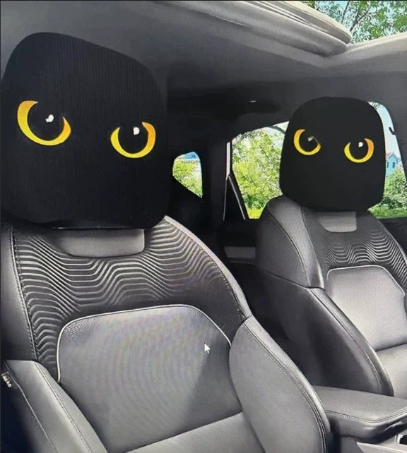 👿🔥 GM-Compatible Washable Cotton Car Seat Headrest Covers 2-Pcs