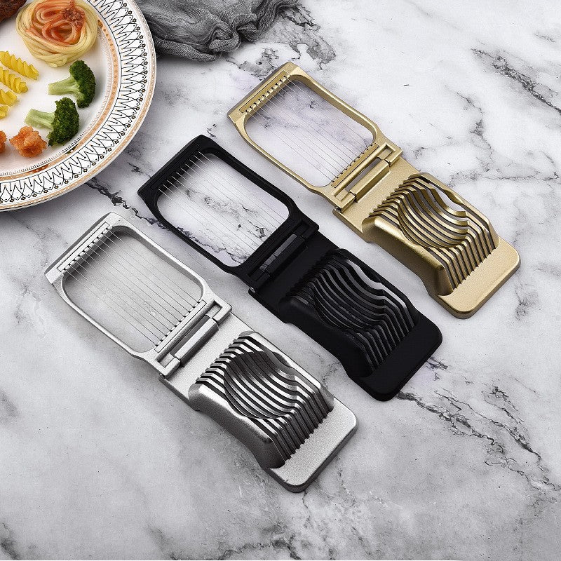 Aluminum Hinged Two-Way Egg Slicer with Stainless Steel Wires