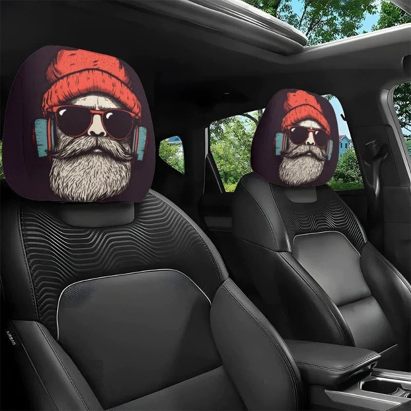 👿🔥 GM-Compatible Washable Cotton Car Seat Headrest Covers 2-Pcs