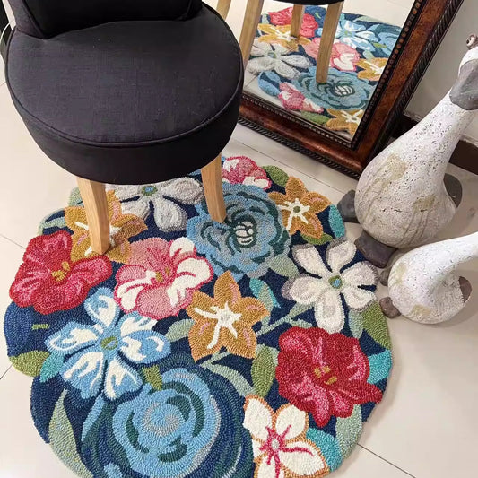 Alfombra floral artesanal
