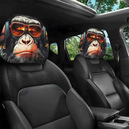 👿🔥 GM-Compatible Washable Cotton Car Seat Headrest Covers 2-Pcs