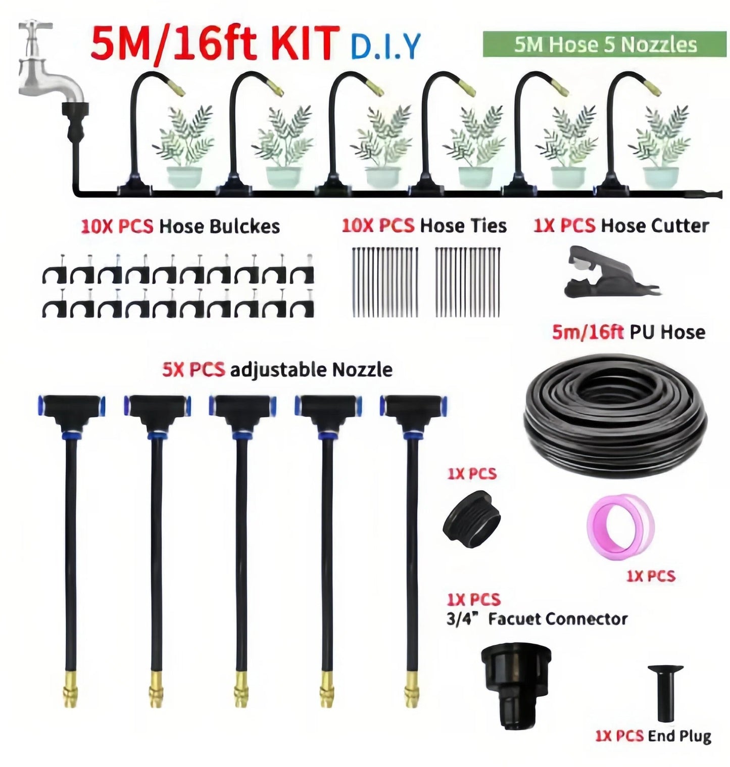 Adjustable Sprinkler Nozzle Set