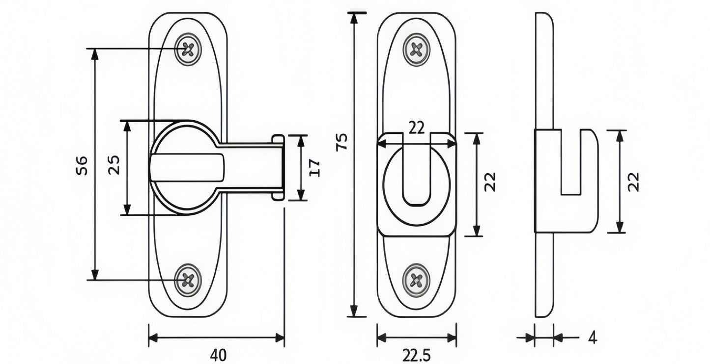 Multi-Angle Sliding Door Lock