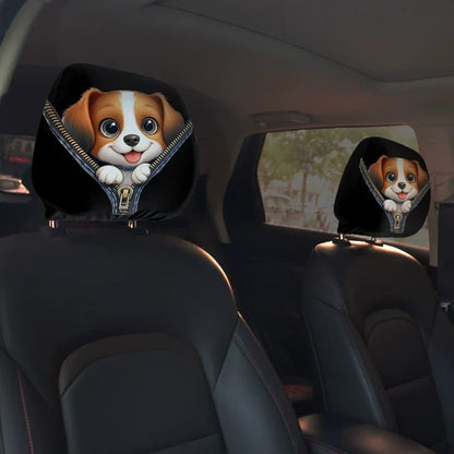 👿🔥 GM-Compatible Washable Cotton Car Seat Headrest Covers 2-Pcs