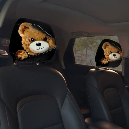 👿🔥 GM-Compatible Washable Cotton Car Seat Headrest Covers 2-Pcs