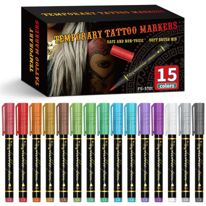 💥Temporary Tattoo Markers Set-30-Color Body Art Pens🌈