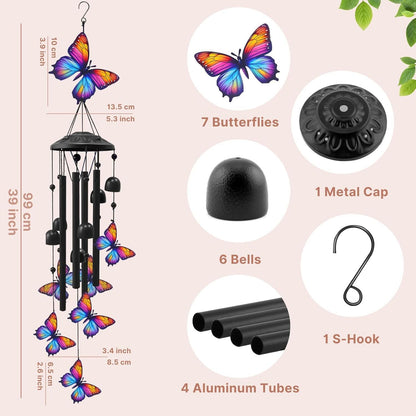 🔥Last Day 60% OFF🔥-🐦Vintage Colorful Hummingbird Wind Chime with Metal Tubes and Bells