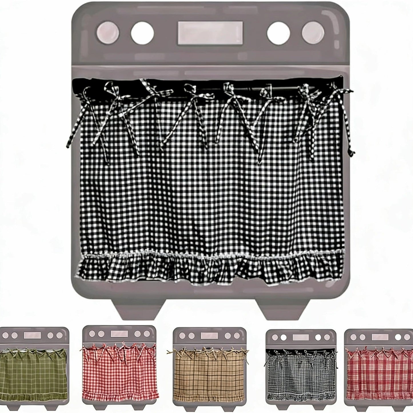 🧺 Handmade Oven Skirts | Farmhouse Kitchen Décor🔒 Heat-Resistant | 🎀 Effortless Install | ✨ Hide Clutter & Elevate Style