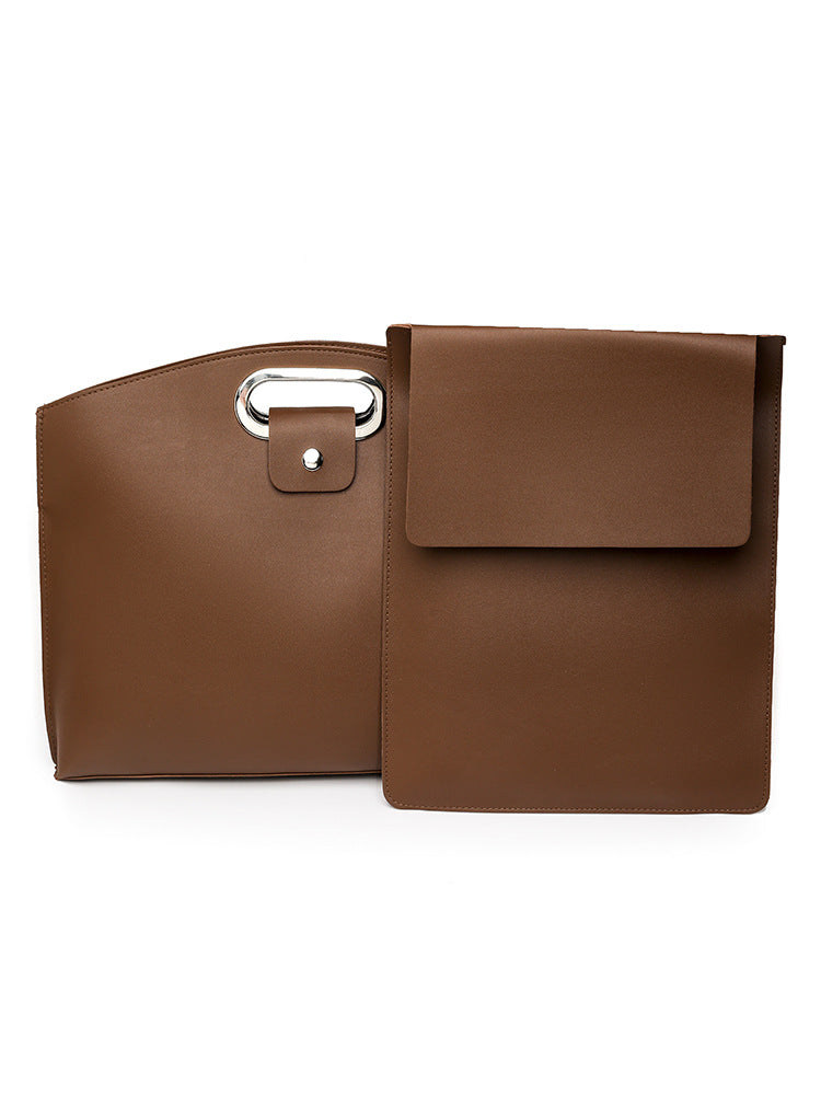 Bolsa de cuero impermeable para portátil de 14-16 pulgadas, 2 unidades, para mujer, tipo bolso de mano