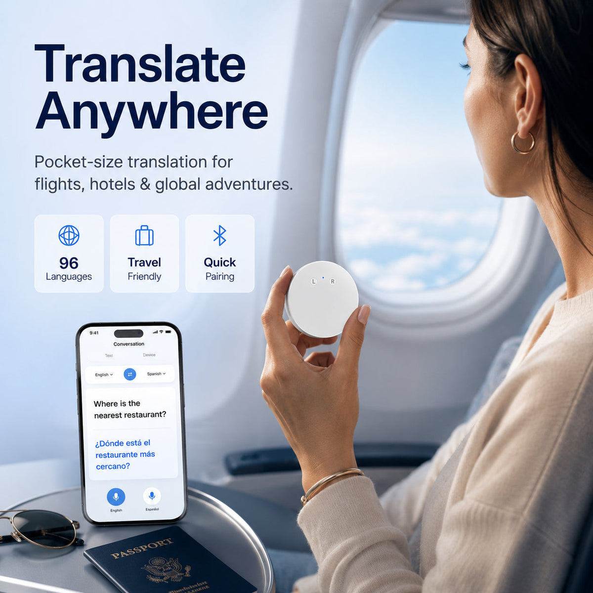 AI Pocket Translator – Real-Time Two-Way Voice Translation in 35+ Languages