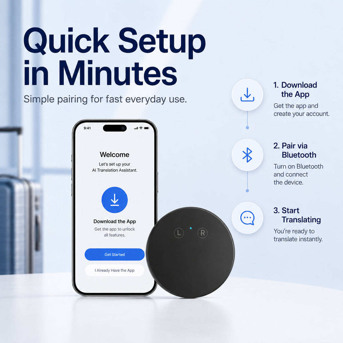 AI Pocket Translator – Real-Time Two-Way Voice Translation in 35+ Languages