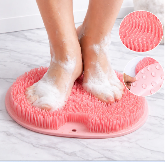 Scrub mat for feet and body in the shower