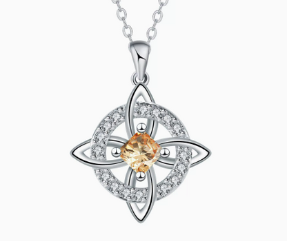 Mystical Birthstone Witches Knot Necklace – Natural Crystal🔮💞Protect Your Loved Ones