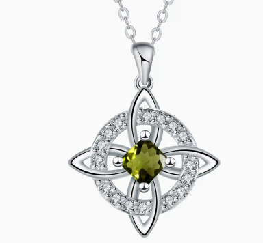 Mystical Birthstone Witches Knot Necklace – Natural Crystal🔮💞Protect Your Loved Ones