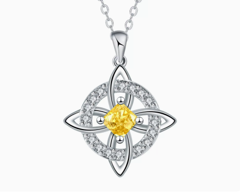 Mystical Birthstone Witches Knot Necklace – Natural Crystal🔮💞Protect Your Loved Ones