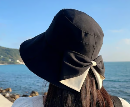 Women's Bowknot Wide Brim Sun Protective Hat