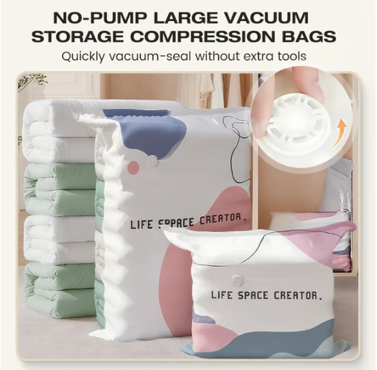 📦 Large-Capacity Vacuum Bags – No Pump Needed! 💨✨