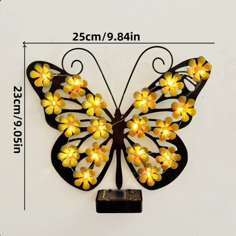 Solar Lights Outdoor Metal Butterfly Wall Decor