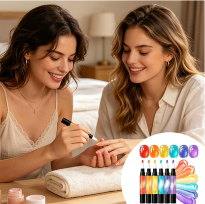 💅 6PCS One-Step Gel Nail Art Pen Set – Salon Beauty at Home