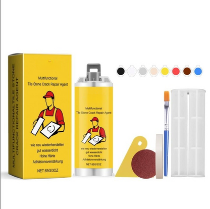 🔧Quick-Drying Tile Repair Glue - Complete Tool Kit for DIY – Fix Cracks Permanently in Minutes!✨