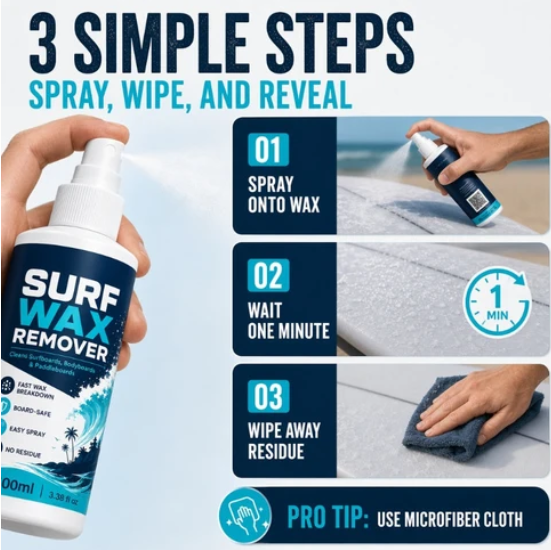 Surfboard Wax Remover Spray Quick Acting Cleansing Formula