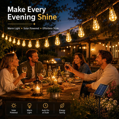 ✨ Guirnalda de luces solares - 5,5 m - 10 LED