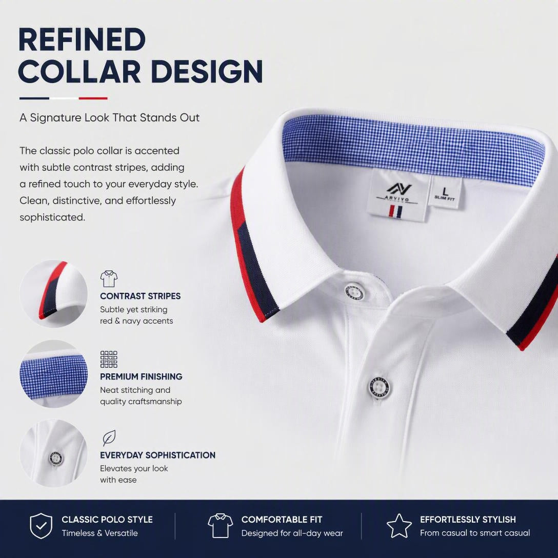 Men’s Comfortable Breathable Solid-Color Turn-Down Collar Short-Sleeve Polo