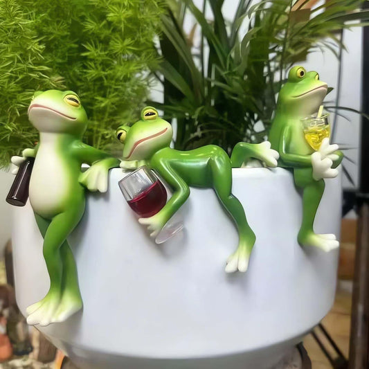 🏆¡Oferta Relámpago!⚡¡Más de 50 mil vendidos! Casi agotado - ✨Figuras de Rana de Resina Decoración para Macetas🐸🌿