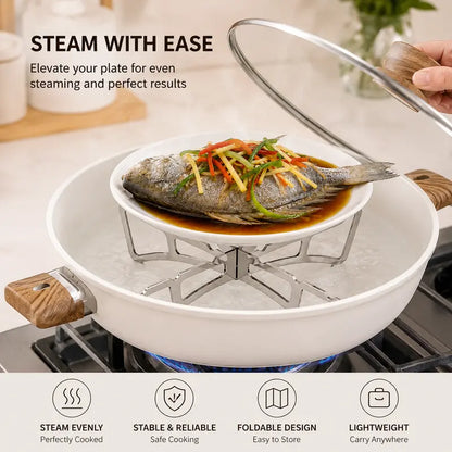 Foldable Stainless Steel Cross Steam Rack