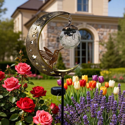 🌙✨Luz Solar Decorativa de Jardín Colibrí Luna