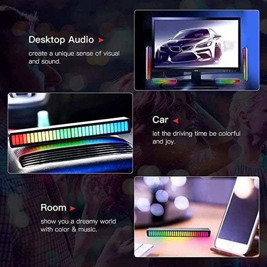 ⏰ Barra de luz RGB cableada activada por sonido