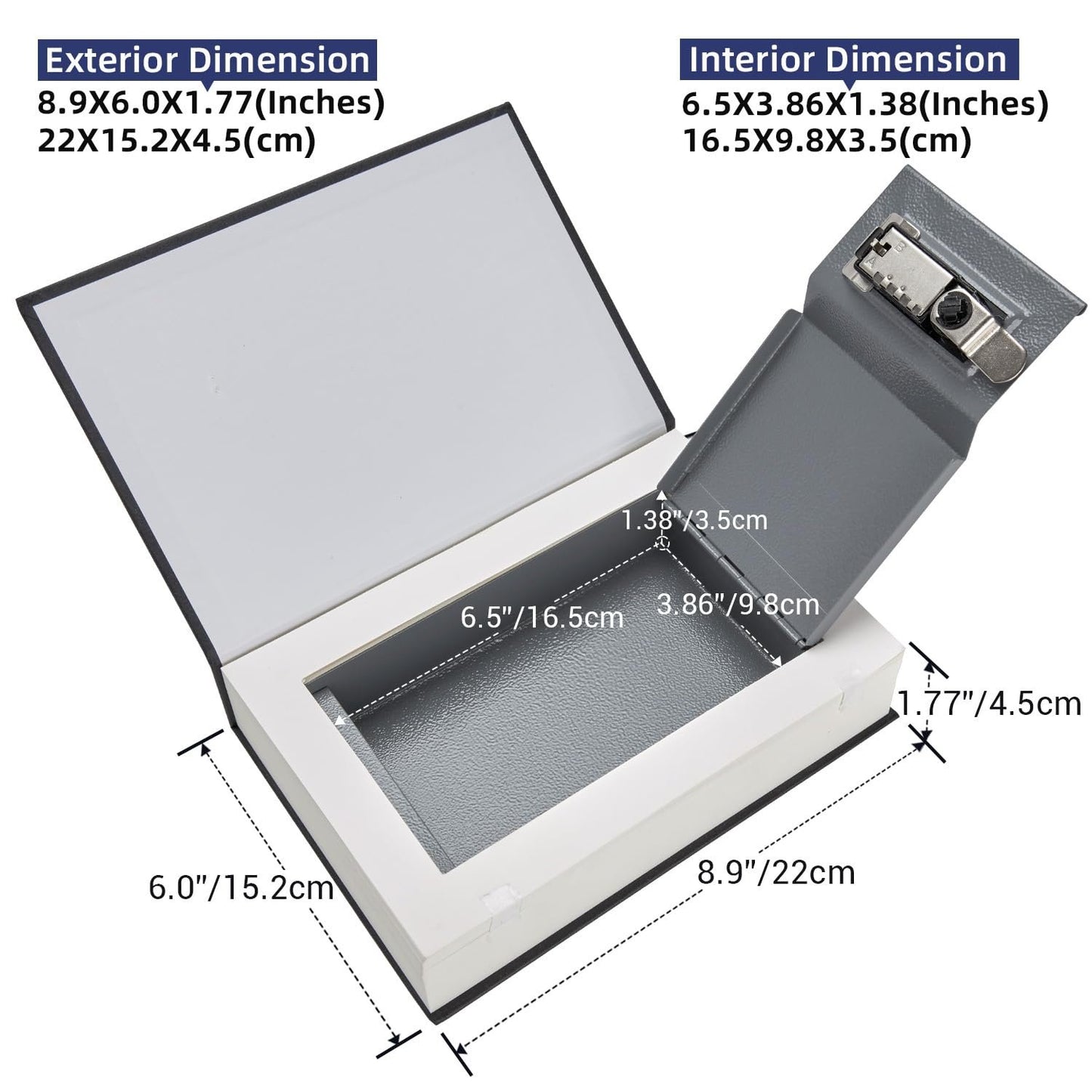 🔥2026 NEW ARRIVAL🔥Simulated Book Safe, Combination Book-style Cash Lock Box, Secret Hidden Storage Box