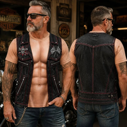 😎 Illusion Six-Pack Abs Biker Vest T-Shirt | Funny Gag & Streetwear Tee