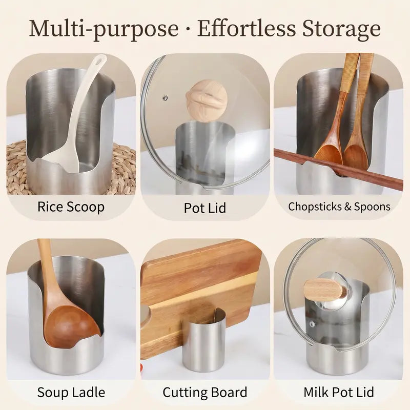 🔥50% OFF🍳 Thickened Stainless Steel Utensil Organizer, Rust Resistant Easy to Clean