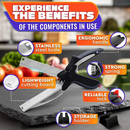✂️ 2-in-1 Kitchen Scissors with Built-in Cutting Board | All-in-One Cooking Helper