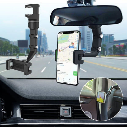 🔥Multifunctional Rearview Mirror Phone Holder