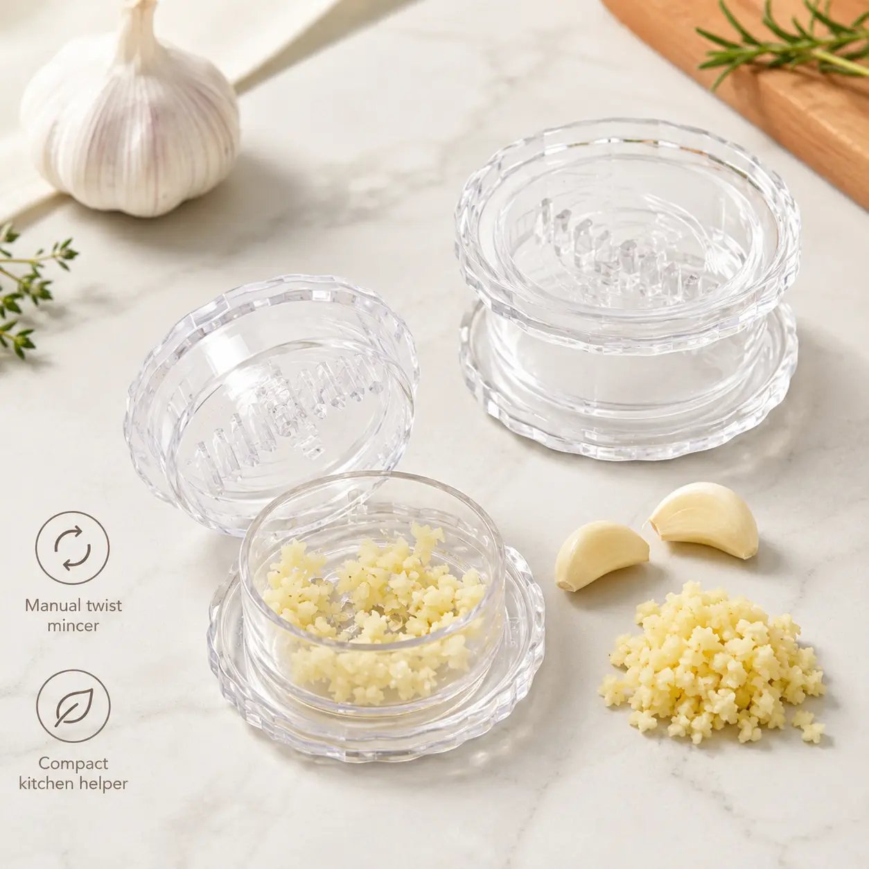 🔥Buy 1 get 1 free for a limited time .Clear Manual Garlic Twister and Ginger Mincer Tool