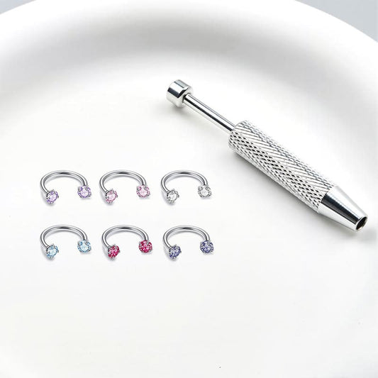 6pcs 16G 1.2mm Hypoallergenic Nose Hoop Set – Safe Material, with Ball Holder