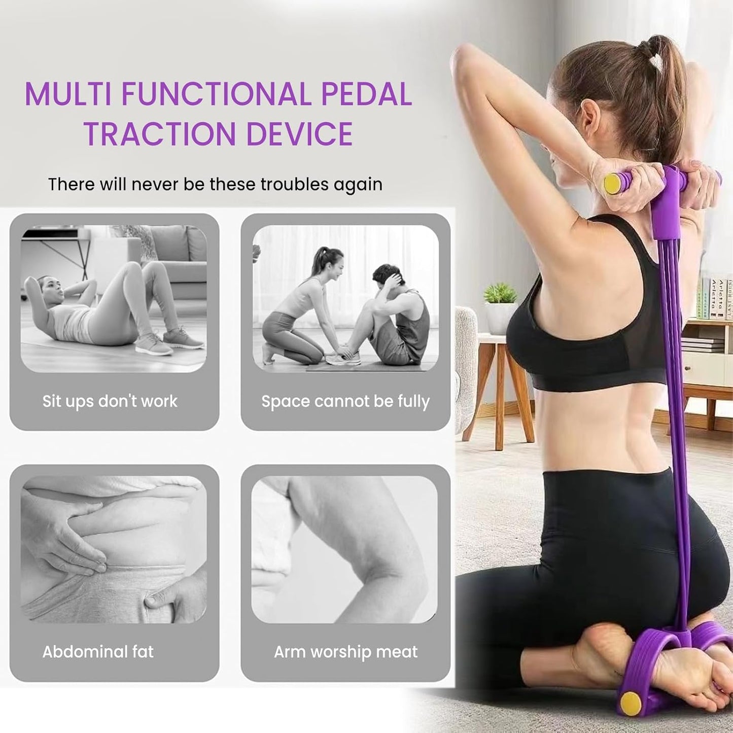📢📢50% OFF !!💪2026 latest 6-Tube Pedal Resistance Device - Detachable And Adjustable Pedal Resistance Device