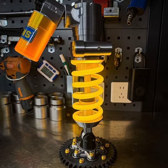 Inspired Suspension Shock Absorber Lamp - Adjustable LED Light for Gamers & Car Enthusiasts