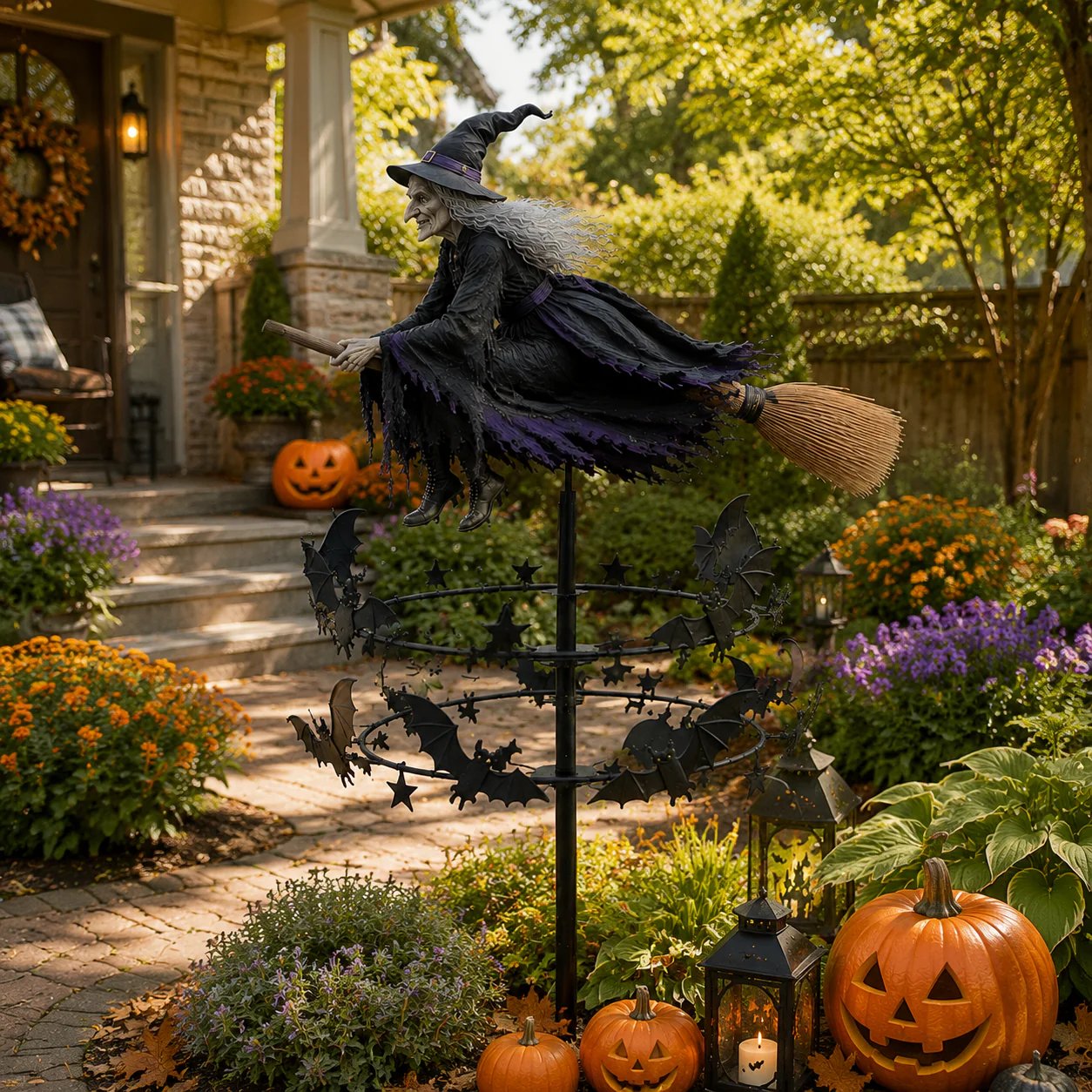 🔥50% Off Last Day -Halloween Early Bird Special🧙‍♀️ The Enchanted Witch Garden Wind Spinner